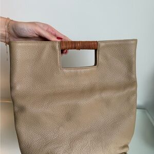 Oliveve Tan Leather Tote Bag